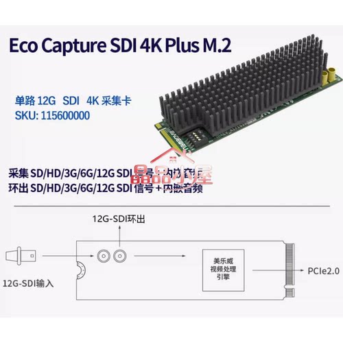 美乐威Eco Capture SDI 4K Plus M.2高清采集卡医疗B超视频直播