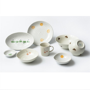 现货日本原装 陶瓷马克杯点心盘小盘 AITO美浓烧FRUITS樱桃栗子日式