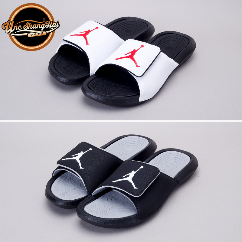 北卡大学 air jordan hydro 6 aj6 黑白 白红 拖鞋 881473-101