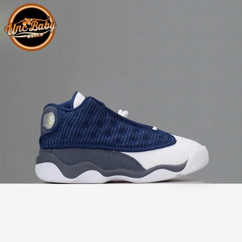 北卡大学 air jordan 13 aj13 白蓝海军蓝gigi 童鞋 414581-404