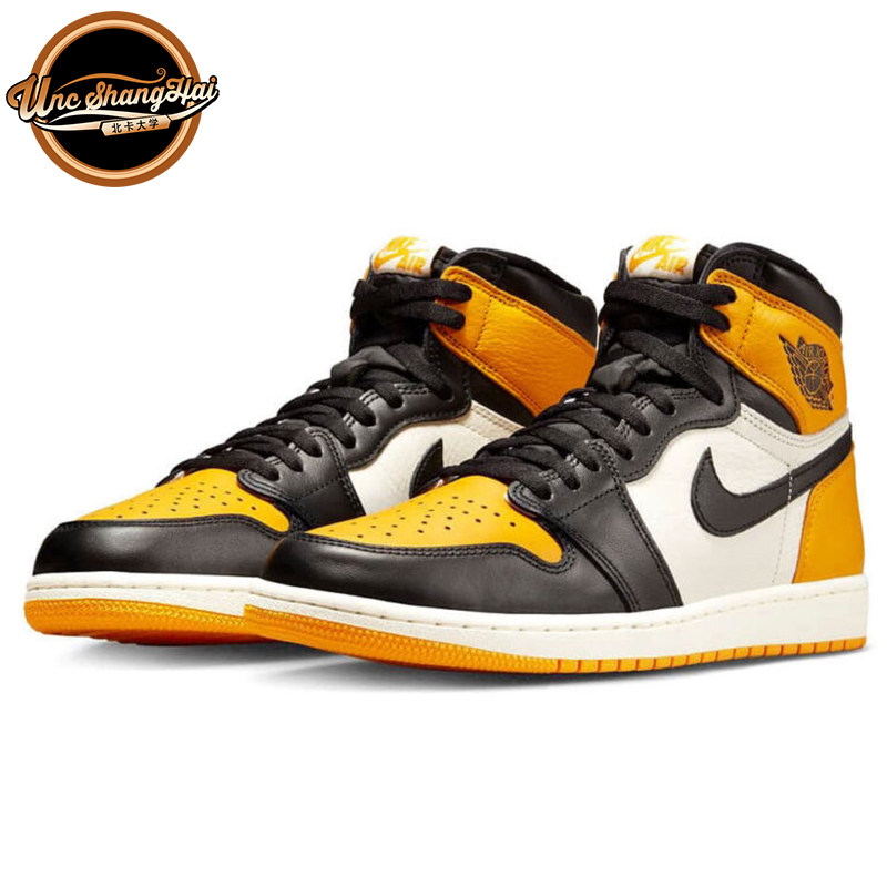 北卡大学Air Jordan 1 AJ1 黑黄脚趾 高帮 复古篮球鞋 555088-711
