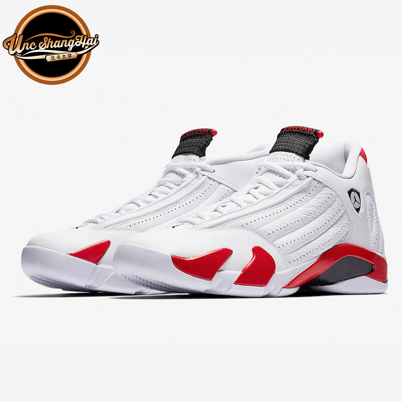 北卡大学  air jordan 14 candy cane aj14 白红篮球鞋487471-100