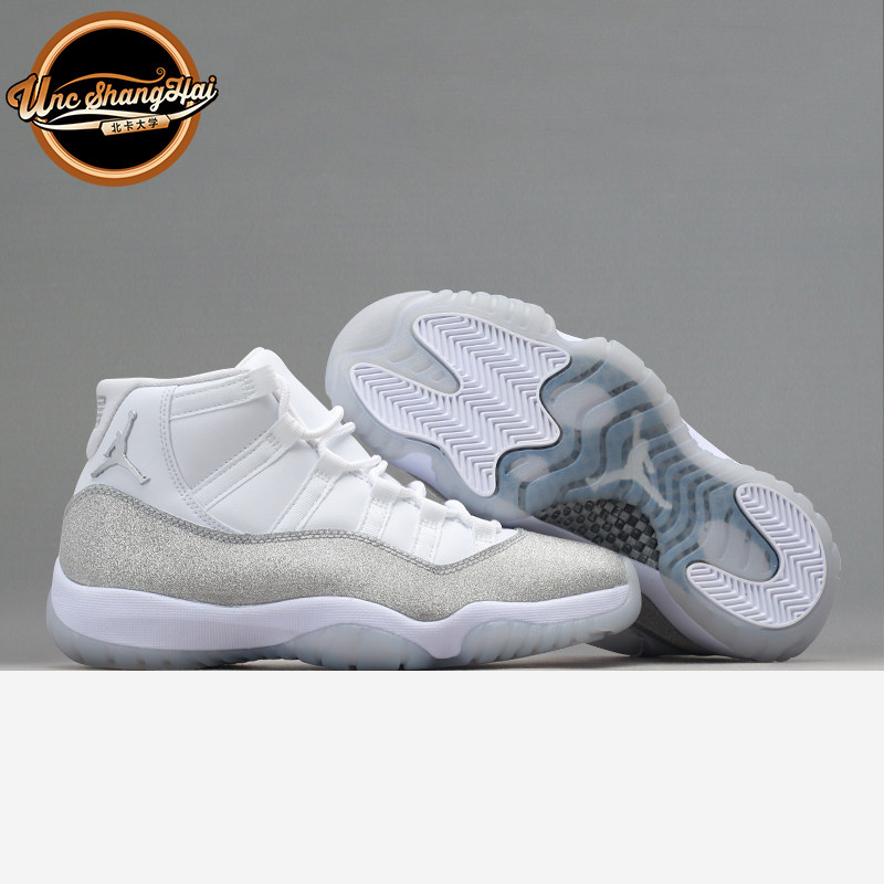 北卡大学 air jordan 11 aj11 白银闪粉 满天星篮球鞋 ar0715-100