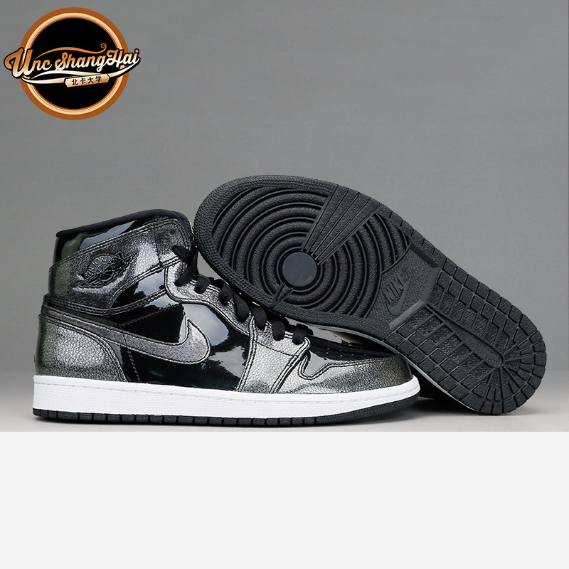 北卡大学 air jordan 1 retro high aj1 黑漆皮 332550-017