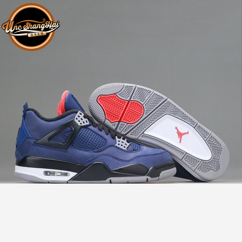 北卡大学 air jordan 4 aj4小阿姆 午夜黑蓝毛巾 麂皮 cq9597-401