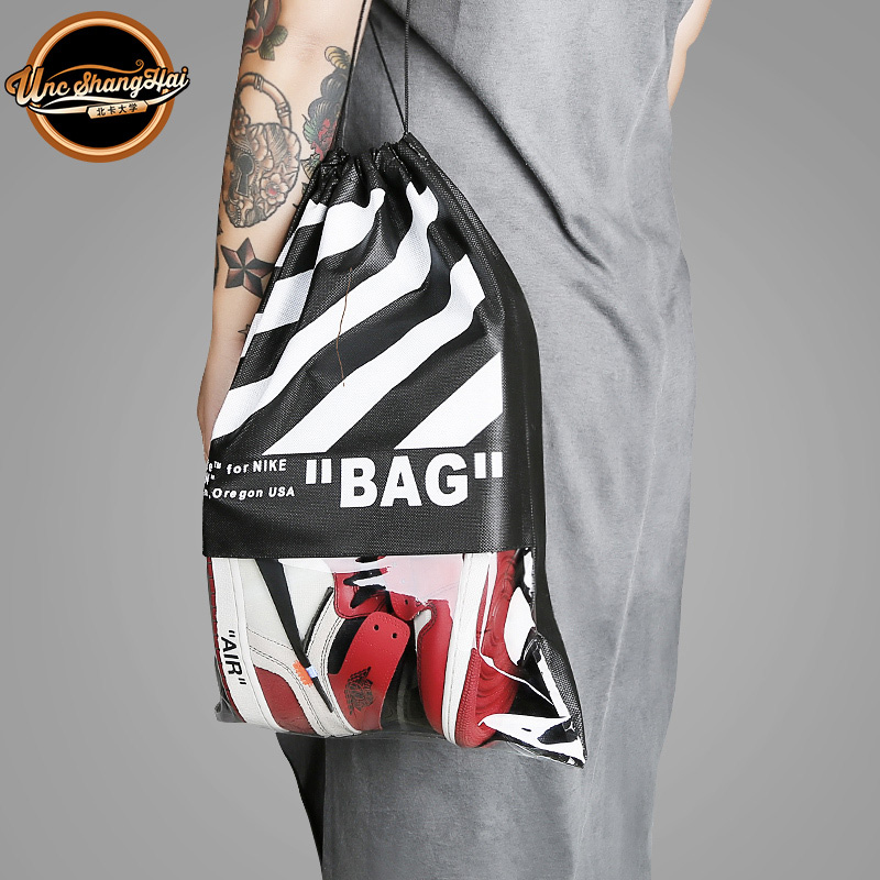 北卡大学无纺布束口收纳鞋防尘袋