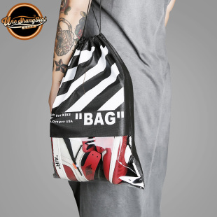 袋鞋 防水束口无纺布收纳防尘袋收纳鞋 包 OW旅行训练健身球鞋 北卡