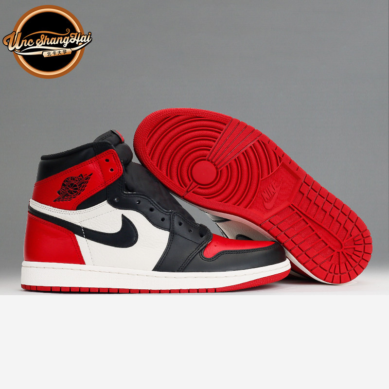 北卡大学 Air Jordan 1 OG Bred Toe AJ1黑红脚趾 555088-610现货