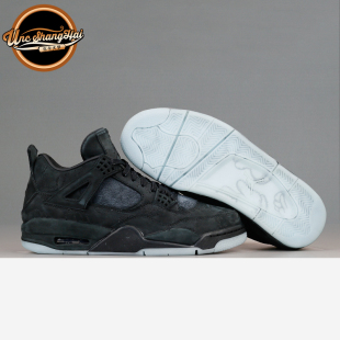 北卡大学 Jordan Air AJ4 KAWS black 001 黑麂皮930155 联名