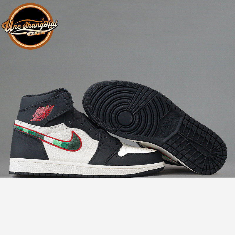 北卡大学 air jordan 1 aj1体育画报 天生巨星 绿刺绣 555088-015