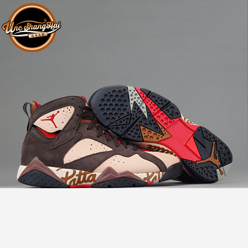 北卡大学 Air Jordan 7 x Patta联名AJ7荷兰涂鸦 深棕 AT3375-200