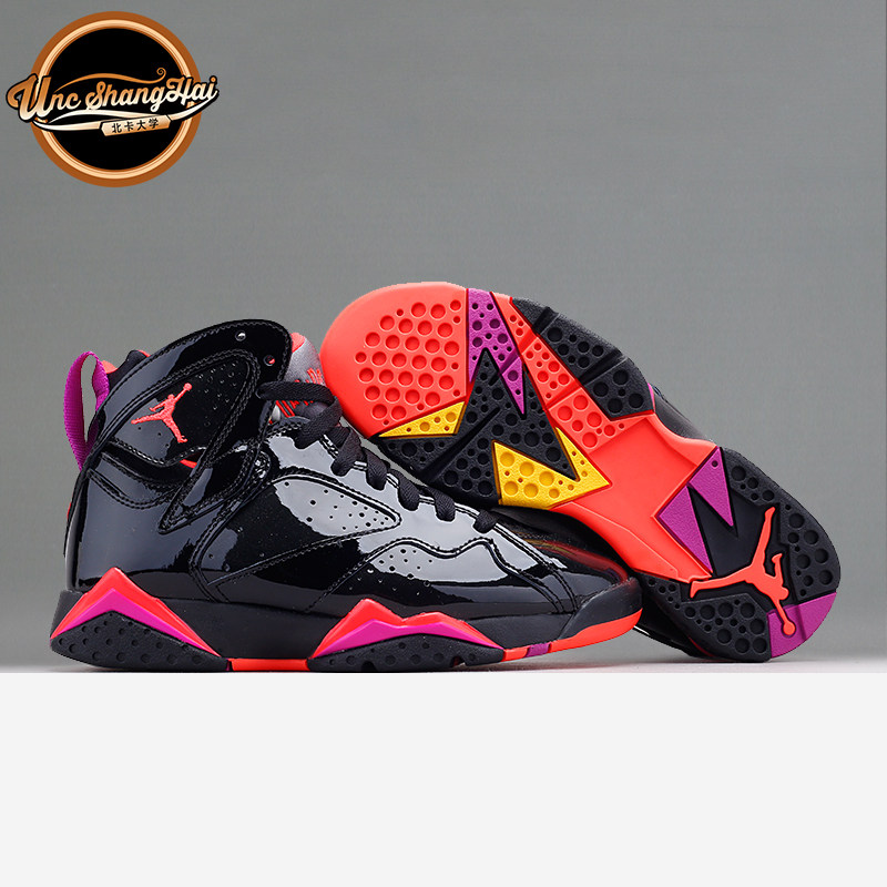 北卡大学 Air Jordan 7 AJ7万圣节 猛龙黑紫红 篮球鞋 313358-006