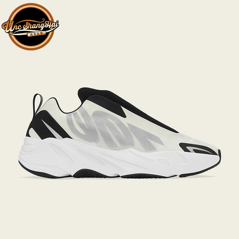 北卡大学adidas yeezy 700 mnvn laceless黑白 无鞋带 椰子ig4798