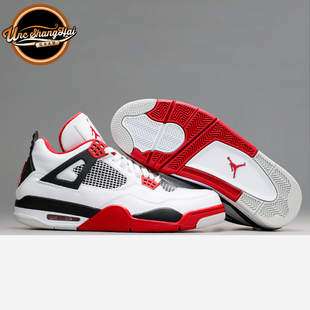 308497 Air Jordan AJ4 RETRO 北卡大学 110 白红 原色 乔4