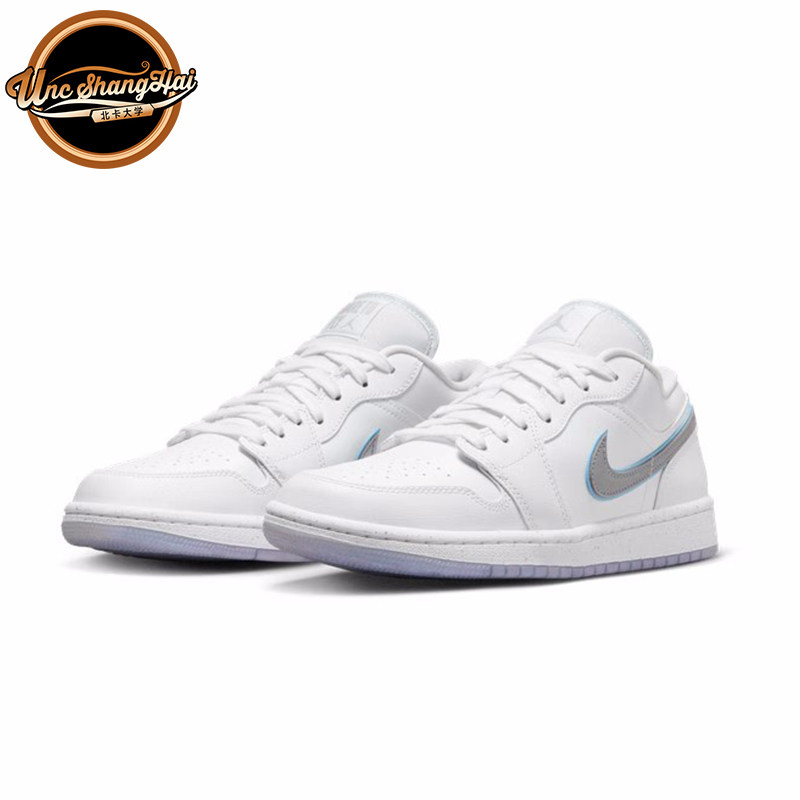 北卡大学Air Jordan 1 Low AJ1 白银 反光Swoosh 低帮 FB1874-101