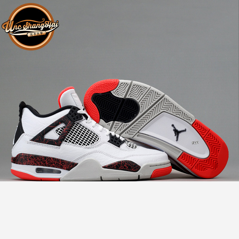 北卡大学 Air Jordan 4 AJ4 兔八哥 大理石热熔岩白红 308497-116