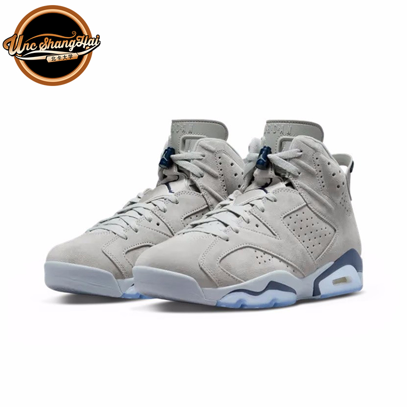 北卡大学air jordan 6 aj6乔治城 灰蓝麂皮 高帮篮球鞋ct8529-012