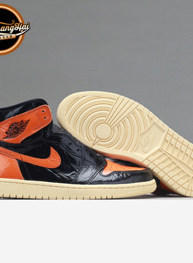 AJ1猪油扣碎篮板漆皮做旧