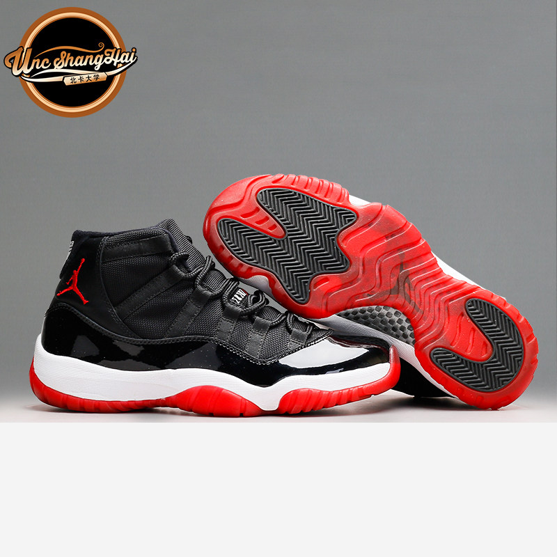 北卡大学 air jordan 11 bred aj11 retro 黑红篮球鞋 378037-010