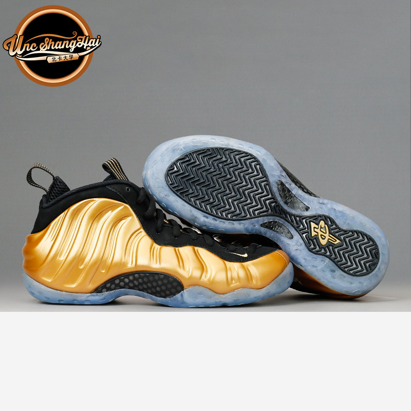 北卡大学 nike air foamposite one 金喷 黑金喷泡 314996-700