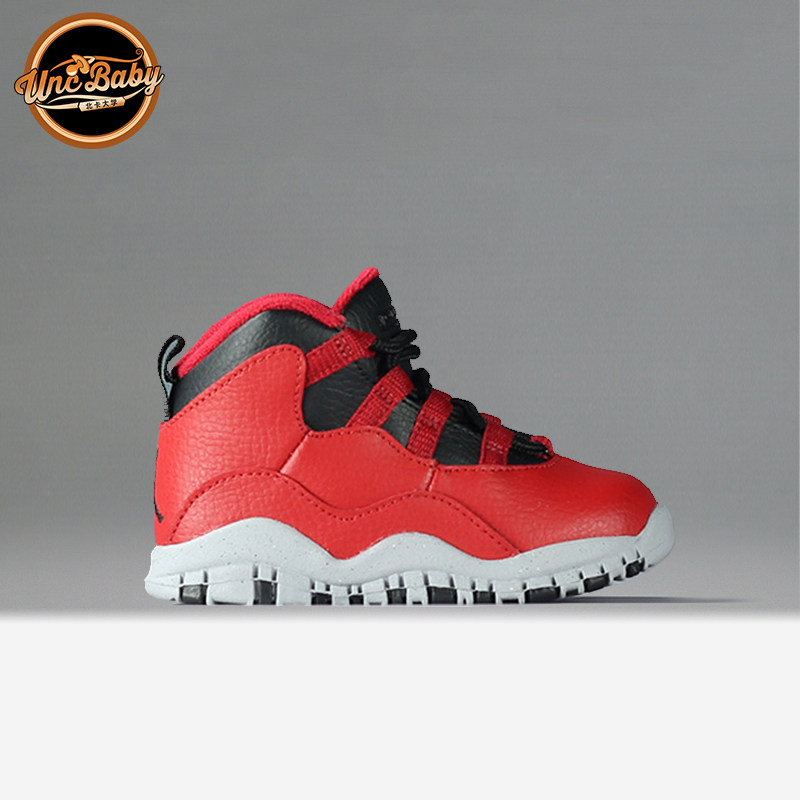 北卡大学 Air Jordan 10 AJ10 大红童鞋 宝宝鞋310807-310808-601