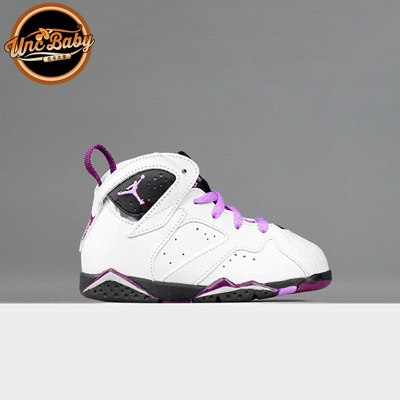 北卡大学 Air Jordan 7 TD Fuchsia  AJ7 白紫童鞋442960-127现货