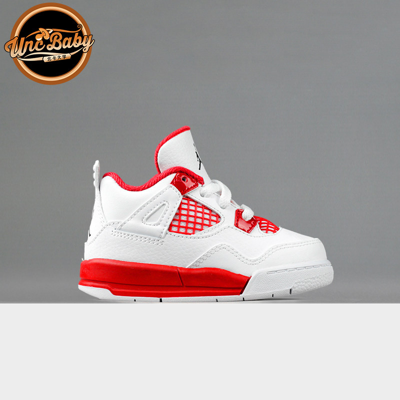 北卡大学 Air Jordan 4 AJ4 白红4 宝宝鞋 童鞋 亲子 308500-106