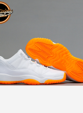 北卡大学 Air Jordan 11 Low AJ11 柑橘 白橙 女鞋580521-139现货
