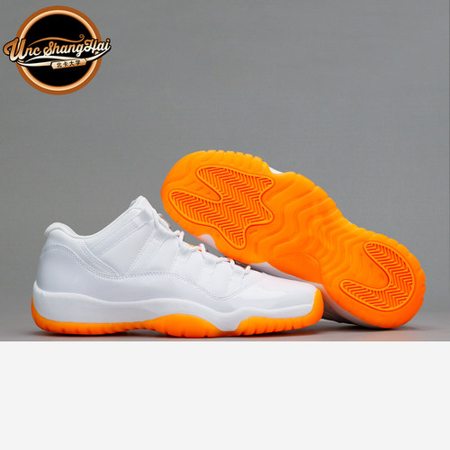 北卡大学 Air Jordan 11 Low AJ11 柑橘 白橙 女鞋580521-139现货 - 封面