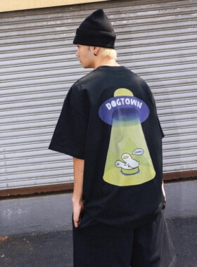 DOGTOWN UFO光环光束GNM鸭子印花LOGO短袖TEE短袖T恤