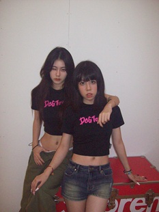 DOGTOWN修身女装小LOGO短款短袖T恤ILOVENKC弹力女款辣妹短袖TEE