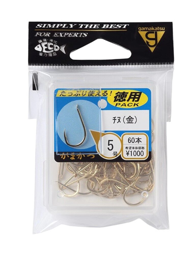 日本原装伽玛卡兹Gamakatsu矶钓德用千又钩金色倒刺钓鱼钩海钓钩