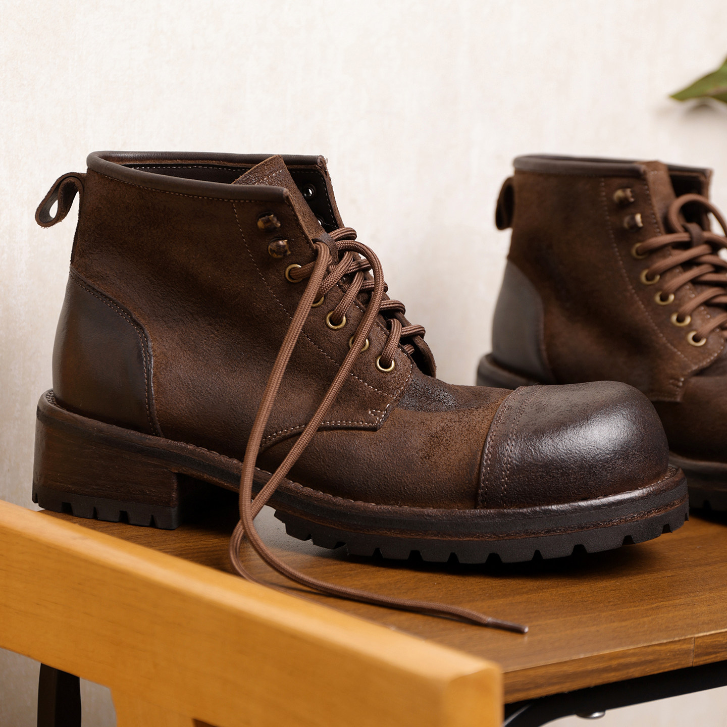 复古透气真皮底马丁靴男靴