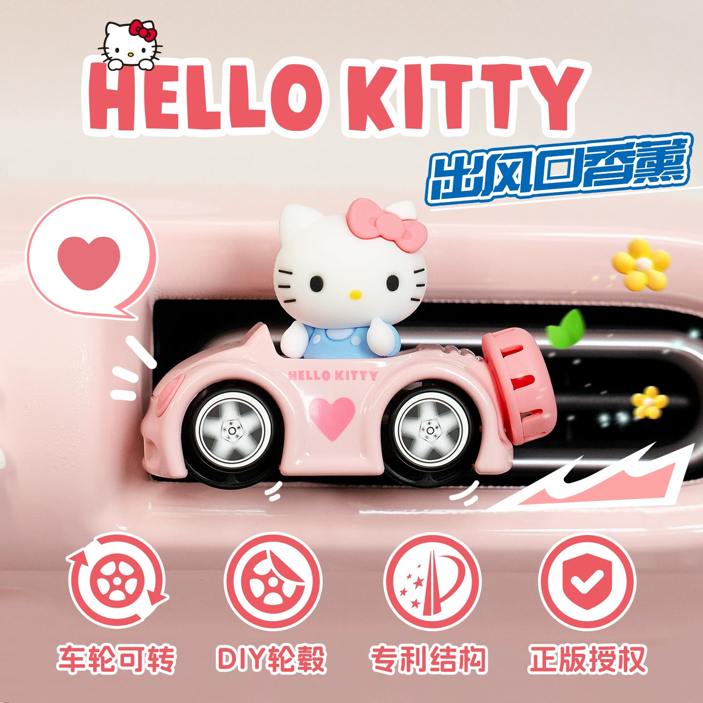 凯蒂猫车载出风口香薰可爱摆件图片