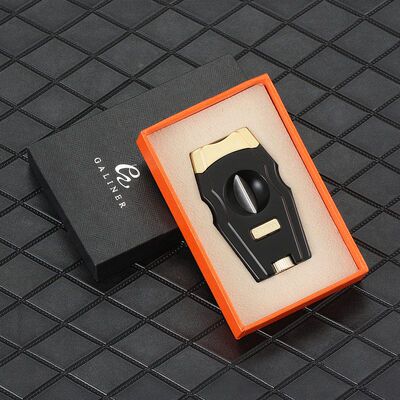 正品GALINER迦莱纳雪茄剪便携V型雪茄剪刀带钻孔烟托雪茄刀多功能