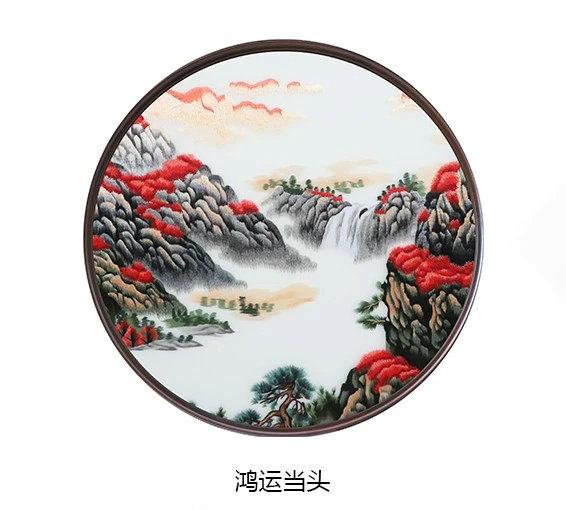 苏州刺绣手工玄关圆形走廊餐厅