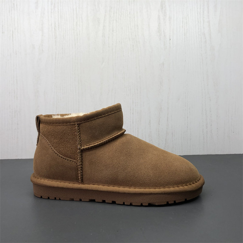 工厂断码真皮女鞋冬季新款日常舒适简约百搭圆头保暖磨砂皮雪地靴