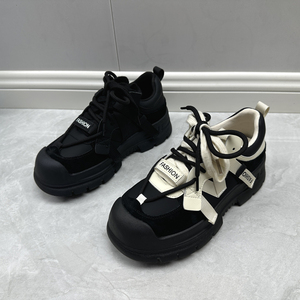 工厂断码真皮女鞋秋季新款运动休闲鞋圆头系带舒适百搭牛皮女单鞋