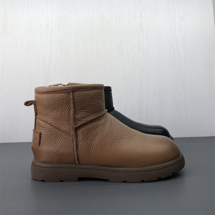 工厂断码真皮女鞋冬季新款户外防滑耐磨圆头羊毛保暖磨砂皮雪地靴