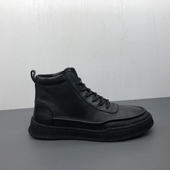 断码 真皮男鞋 冬季 工厂新款 时尚 圆头前系带防滑休闲洋气牛皮男短靴