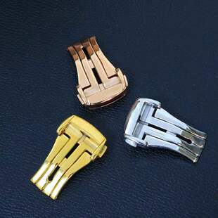 适配欧米茄表带蝶飞海马超霸皮带表扣不锈钢皮带扣16 18 20mm配件