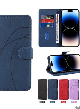 适用于三星Galaxy A10/M10/A30/M10S/A20/A40/A30S 手机套保护套翻盖皮套软硅胶外壳防摔插卡高档紫色线条