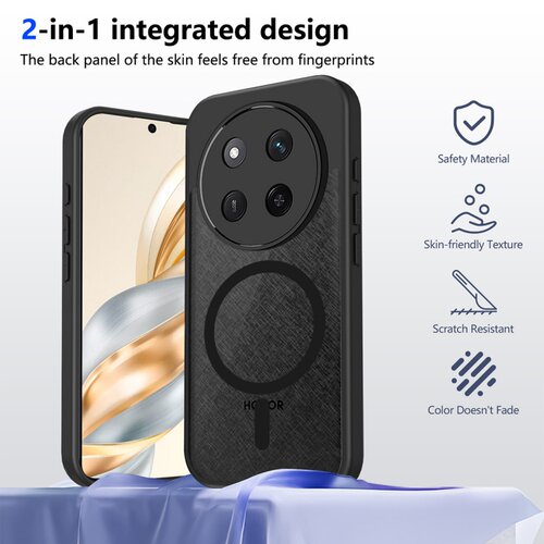 适用于荣耀Honor X8C/X8D/X9C/X60/X70 Pro 5G 手机壳全包防摔保护套磁吸无线充电肤感磨砂透黑防指纹PC背板