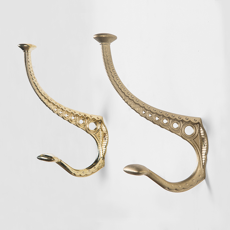 蘑菇空间｜创意镂空复古黄铜纯铜上下衣钩挂钩衣帽钩实心衣钩壁钩