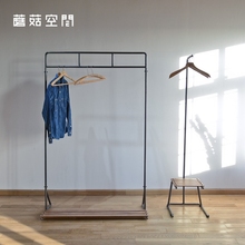 蘑菇空间 木条底横通正挂 服装店落地展示架女装陈列复古货架家用