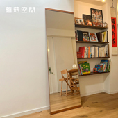 蘑菇空间中古风实木简约穿衣镜客厅全身镜家用立体试衣镜卧室镜子