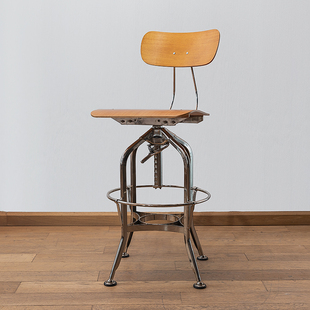 蘑菇空间Toledo Chair美式 复古工业风铁艺旋转吧台椅酒吧高脚椅子