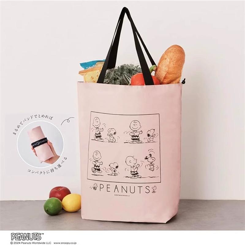 日单附录史努比单肩包休闲拉链手提包购物收纳包卡通环保袋托特包