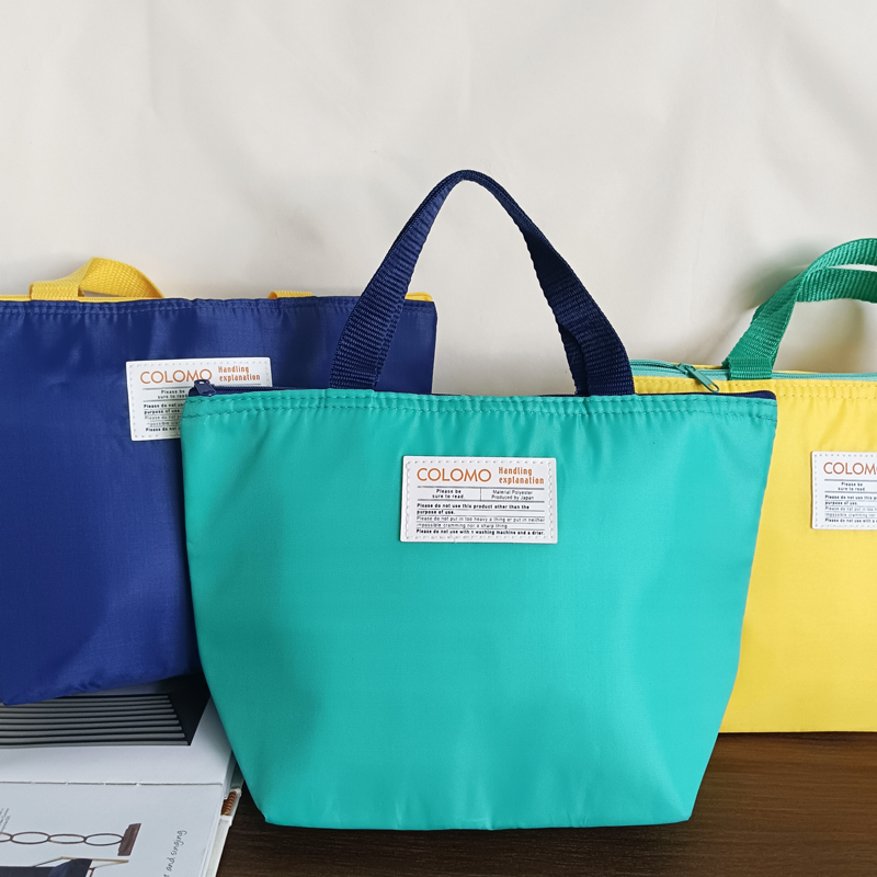 日式经典字母手提款保温饭盒袋便携便当包学生加厚水果早餐保鲜袋