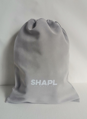 灰色绒布抽绳束口袋鞋类收纳袋抽绳袋旅行分装袋折叠风筒收藏袋